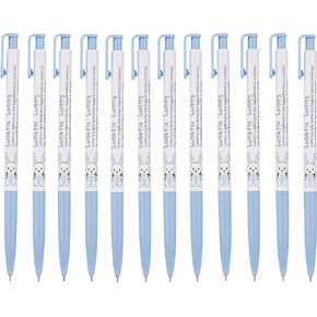 ZEESOON Xeno Lunatic Lunny 0.38mm Slim Ball Point Pen Dozen Box 12 Pcs, Made in Korea (Black 12pcs)