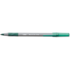BIC Round Stic® Grip™ Xtra-Comfort Medium Ball Point Pen; Green; 12 Pack