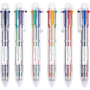 Shuttle Art Multicolor Pens, 23 Pack 6-in-1 0.7mm Retractable Ballpoint Pens for Office School Supplies Students Children Gift