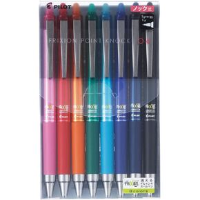 PILOT Frixion Point Knock 04 Ballpoint Pen, 8 Colors Set (LFPK-200S4-8C)
