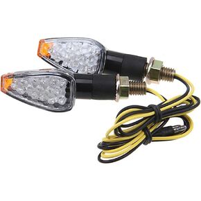 ANKIA 2 قطعة 14 LED للدراجات النارية العالمية المتدفقة أضواء إشارة الانعطاف الصغيرة مؤشرات السهم للدراجة النارية الأمامية والخلفية مصباح كهرماني مناسب للمروحية والطرادات وكاواساكي وسوزوكي وياماها (أسود مدخن)