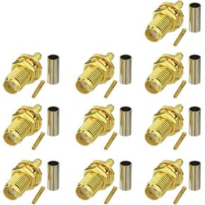 Eightwood 10pcs SMA Male Crimp Connector Gold-Plated for RG316 RG174 Cable in Kuwait