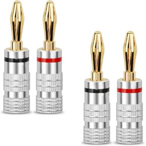 24K Gold Plated Speaker Banana Plugs