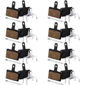 BBTO 8 Pairs Bike Brake Pads Compatible with TRP Tektro Shimano Deore Brakes Bike Brake Pads Bike Disc Brake Pads (Black, Resin Semi Metallic)