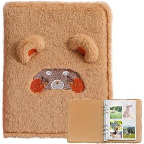 Cartoon Kpop Photocard Binder Plush with 30Pcs Inner Pages Kpop Photocard Album Kpop Photocard Book Kpop Photocard Holder Kpop Photocard Organizer for Kpop Enthusiast Black