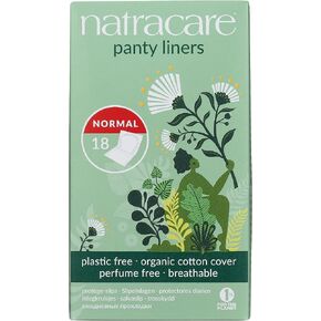 Organic & Natural Panty Liners,Normal Natracare 18 Liners Box