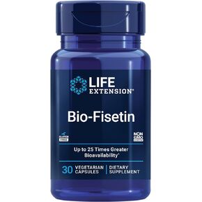 Life Extension Bio-Fisetin, Fisetin, galactomannans from Fenugreek Seed, Cellular Health, Cognitive Health, Longevity, Gluten-Free, Vegetarian, Non-GMO, 30 Vegetarian Capsules