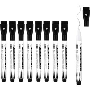 EEOYU Fine Tip Magnetic Dry Erase Markers, 0.7mm, Whiteboard Markers with Erasers Cap for School, Office and Home (24 Pack/Black)