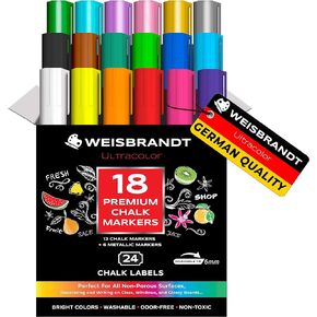 Vintage Earth Style Painting, Drawing & Art Supplies Liquid Chalk Markers, 15mm Chalkboard Markers, Pack of 9 Chalk Pens, for Chalkboards, Whiteboards, Blackboards,24 Chalkboard Labels