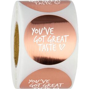 WRAPAHOLIC You've Got Great Taste Stickers - Rose Gold Foil Business Thank You Stickers, Shipping Stickers - 2 x 2 Inch 500 Total Labels