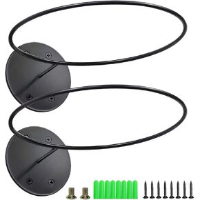 Calenzana 2 Pack Sports Ball Holders Wall Mount Display Rack for Basketball Volleyball Rugby Soccer, Steel, Black