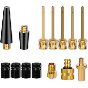 14PCS Bicycle Valve Adapter DV SV AV Converter,Presta Schrader Valve Adapter, Ball Pump Needle, Inflation Needle, Tire Valve Caps,Air Pump Needle Set for All Bike,Sports Ball,Pump,Inflatable Equipment