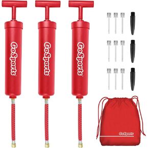 GoSports Sports Ball Inflation Pump 3 Pack with Needles & Travel Bag Great for Parents, Coaches and Sports Camps