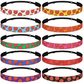 Unittype 10 Pieces Sport Headbands for Girls Non Slip Basketball Soccer Adjustable Elastic Headbands Sport Hairband Gifts for Girls Women Sport Hair Accessories