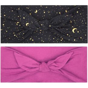 Maven Thread Bow, Workout Headbands for Women, Wide Headbands W/Bow, Sports Running Headband for Exercise, Gym Hairband Athletic Workouts and Yoga 4" Thick Non Slip Sweatbands for Women 2pk