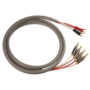 Blue Jeans Cable Canare 4S11 Speaker Cable, with Ultrasonically-Welded Bi-Wire Terminations (One Cable - for one Speaker); Assembled in The USA (6 Foot, Two Bananas to Four Bananas, Black)