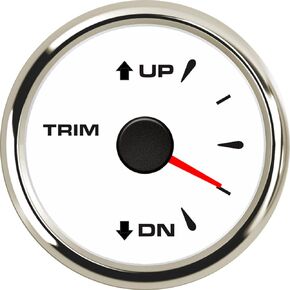 52mm IP68 Waterproof 0-190ohm Signal Marine Trim Gauge UP DN Boat Trim Balance Gauge Meter Trim Tilt Indicator with 7 Color Backlight