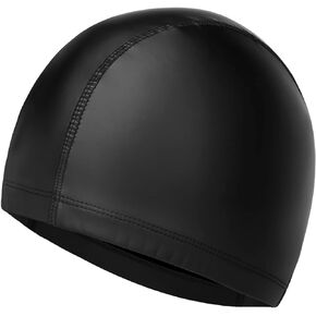 Zylioo XXL قبعة سباحة PU كبيرة الحجم، قبعات سباحة مرنة كبيرة الحجم، غطاء حمام سباحة مقاوم للماء من السيليكون للرؤوس الكبيرة 22.5-25 بوصة in Kuwait