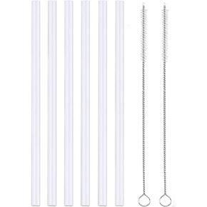 6-Pack Replacement Straws for Hydro Flask Wide Mouth Water Bottle, BPA Free 6 Straws and 2 Straw Cleaning Brushes (Fit for Hydroflask Bottles)