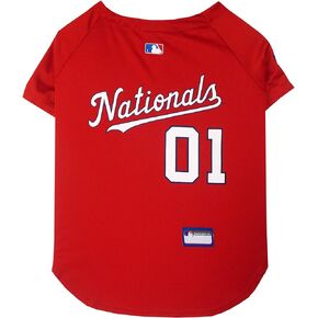 Pets First MLB Washington Nationals Dog Jersey, Small. - Pro Team Color Baseball Outfit