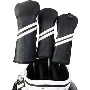 Golf Club Covers Set of 3 Pieces, Driver Headcover, for 1Driver(460cc) 2 Fairway Woods Size, with Rotating Number Plate to Adjust (2#/3#/4#/5#/7#/X#) Number, Suitable for All Golf Brands
