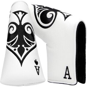 Montela Golf Putter Cover Poker Ace Mallet Putter Headcover Blade Putter Covers Golf Club Covers Leather Golf Putter Head Covers with Magnetic for Scotty Cameron Odyssey Ping Custom&Non-Custom