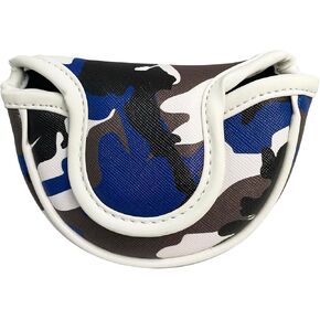 Golf Club Blue Camouflage Camo Mallet Putter, Half Mallet Putter Cover Magnetic Closure PU Leather Headcover in Kuwait