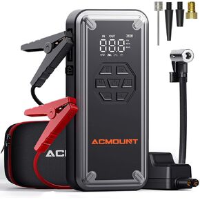 Jump Starter with Air Compressor, Acmount 3000A Car Battery Jump Starter with 150PSI Tire Inflator for Up to 9.0 Gas/8.0L Diesel, 12V Portable Jump Starter Box with LCD Display, Light