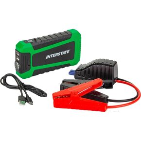 Interstate Batteries Jump Starter and Charger 12V 1500A (25,000mAH, 25Ah) Portable LED Jumpstart Battery Power Pack for 12 Volt Automotives, USB Electronics (JMP2500)