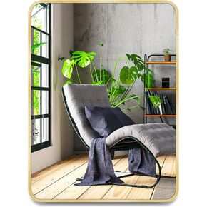 11x15 inch Black Small Rectangle Mirror for Bathroom Vanity Mirror or Wall Decor Brushed Metal Frame Mirror(Horizontal/Vertical)