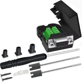 DB9 Breakout Connector,DB9 Solderless Connector,RS232 D-SUB Male &Female Serial Adapters 9pin Port Breakout Board Solder-Free Module with case Long Bolts Tail Pipe in Kuwait