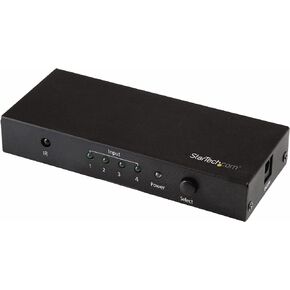 StarTech.com HDMI 2.0 Switch - 4 Port - 4K 60Hz - HDMI Automatic Video Switch Box - Multi Port Hub w/ 1 In 4 Out Functionality (VS421HD20)