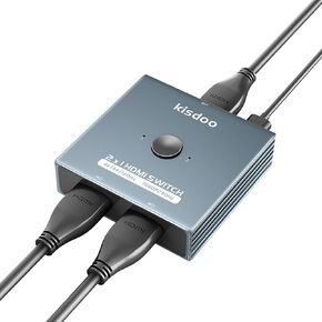 HDMI Switcher Splitter 4K@144Hz, 4K×2K@120Hz, 1080P@240Hz,HDMI 2.0b Switch 2 in 1 Out Supports 4K 3D HD 1080P for Xbox PS5/ps4 HDTV,Apple TV,Fire Stick,PC