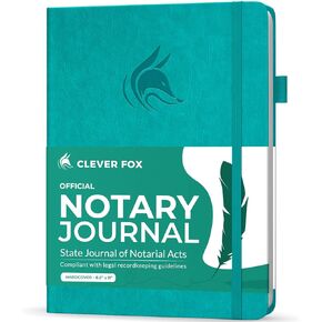 Clever Fox Notary Journal – Notary Public Journal of Notarial Acts – Hardcover Notary Log Book – Notary Supplies – 612 Record Entries, Numbered Pages, Hardcover, 8.5x11″ (Dark Green)