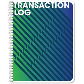 دفتر سجل المعاملات من BookFactory/دفتر المعاملات/دفتر الأستاذ/التسجيل - Wire-O، 100 صفحة، 8.5 بوصة × 11 بوصة (LOG-100-7CW-PP(المعاملات)-BX)