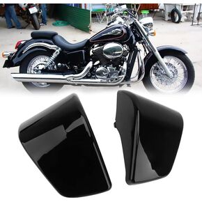 Motorcycle Battery Side Fairing Covers Gloss Black For Honda Shadow ACE VT750 VT400 VT 400 750 1997-2003