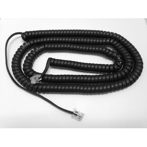 The VoIP Lounge Replacement 25 Foot Long Handset Receiver Curly Cord for Landline Phone (25 Feet Fully Stretched, 42 Inches Coiled) (Black)