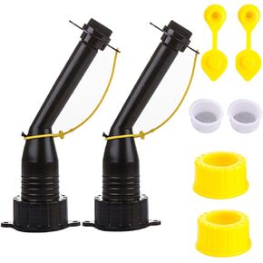 Gas Can Spout Replacement Pour Nozzle Kit with Gasket Stopper Vent Cap and 2 Collar Caps for Old Style Water Jugs and Pre-2009 Plastic Red Gas Can