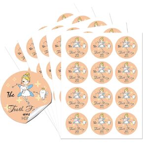 AHANDMAKER Thank You Sticker Labels, Tooth Fairy Circle Stickers, 60 Pcs Circle Stickers 2" Self-Adhesive Convenient Party Circle Stickers for Party Favors, Envelope Seals & Goodie Bags