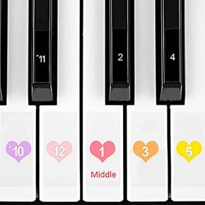 ملصقات لوحة مفاتيح البيانو المرقمة بتصميم Candy Hearts مع 4 أغاني للمبتدئين سهلة العزف. in Kuwait