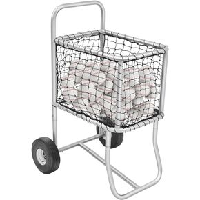 Sports Baseball Cart with Wheels, Large Softball Caddy Ball Holder, Holds up to 300 Baseballs or 150 Softballs, 18'' W x 24'' l x 45'' H