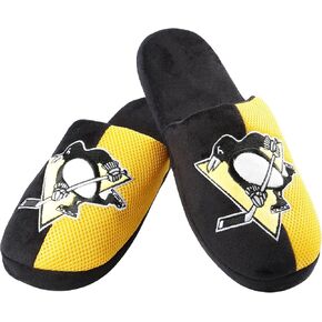 FOCO NHL Mens NHL Team Logo Staycation Plush House Shoes Slide Slippers in Saudi Arabia