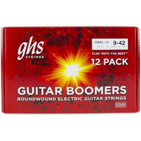 GHS Strings - GBXL-12 pack Nickel Plated Electric Guitar String, Extra Light 009-042 (12 sets)