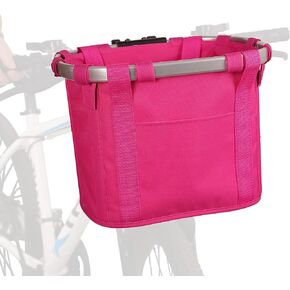 apollo walker Bike Basket Detachable Bicycle Handlebar Baskets Cycling Bag with Fleece Padding Escape-Proof Leash for Small Dogs Pets Shopping Picnic