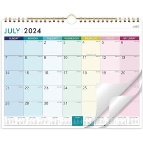 2024-2025 Wall Calendar - Calendar 2024-2025, Jul. 2024 - Dec. 2025, 11" x 8.5", Wall Calendar 2024-2025 with Unruled Block, Hanging Hook - Color Lump