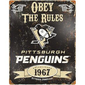 لافتة معدنية منقوشة على شكل حيوانات NHL Pittsburgh Penguins من الطرف in Kuwait