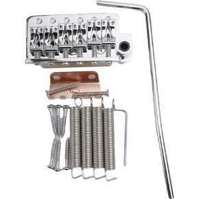 Guyker Guitar Tremolo Bridge String Spacing 10.8MM with Tremolo System Saddle And Brass Block & Spring and Claw, Pop-In Vibrato Bar, Complete Install Kit, GG1013A Black