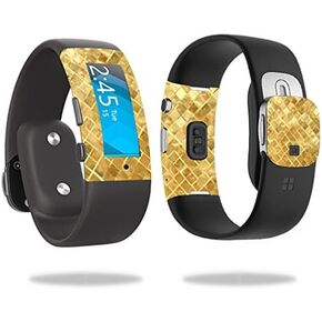 MightySkins Skin Compatible with Microsoft Band 2 Cover Skins Sticker Watch Gold Tiles