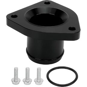 Acouto Thermostat Housing for Ford Powerstroke 7.3L 1999-2003 6061? Billet Aluminum Alloy Engine Thermostat Housing Replacement with Screws and Sealing Ring Accessories(Black)
