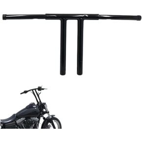 HTTMT HB017-I- 12" Rise T-Bars Handlebar Drag Bar Compatible with Harley 96-17 Sportster Dyna Softail Chrome
